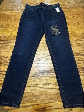 Stitch Star Jeans Womens 1X High Rise Ankle Skinny Dark Wash Stretch NWT